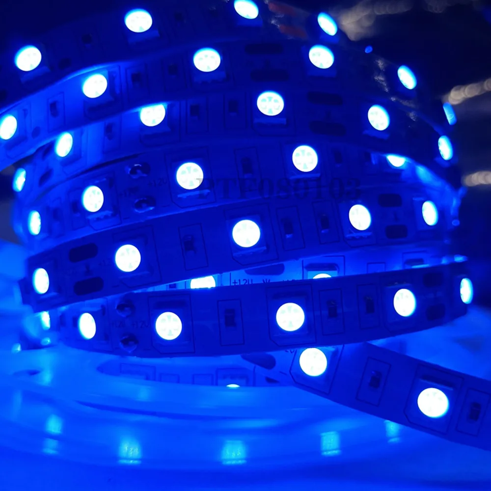 SMD 5050 LED Strip 5M 60led/m DC 12V 24V Flexible Ribbon Diode Tape 4000K NW RGB White Warm White Red Green Blue Yellow Light