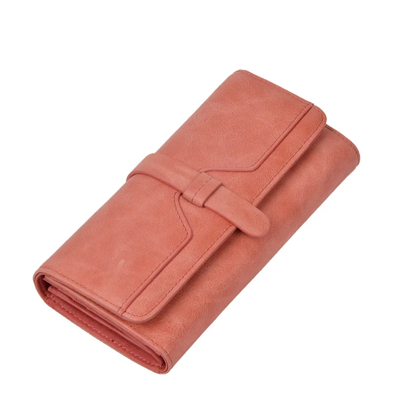 Women Long Wallet Vintage Genuine Leather Rfid Credit Card Holder Wallet with Photo Window