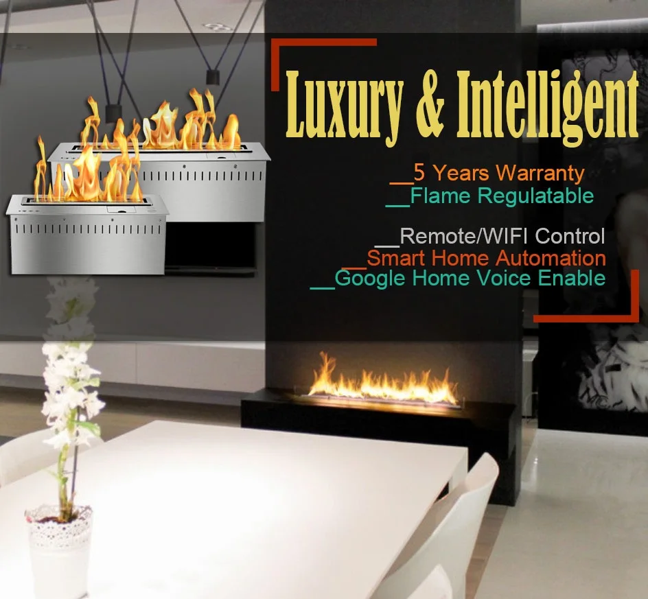 21 AUG Inno-Fire  36 inch silver or black majestic fireplace remote control cheminee bioethanol exterier