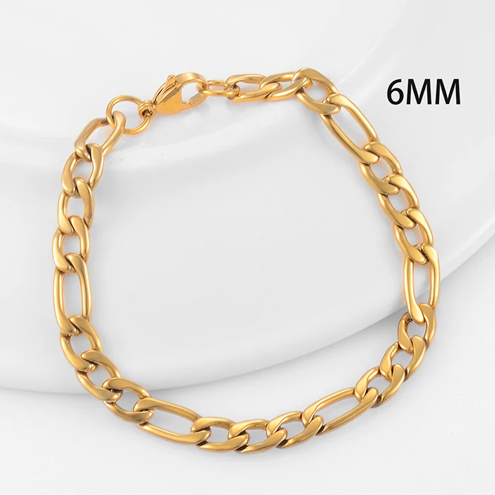 Klassisches Edelstahl-Figaro-Kettenarmband, Bestseller, Hochwertiger Schmuck für Männer und Frauen – Detail 6
