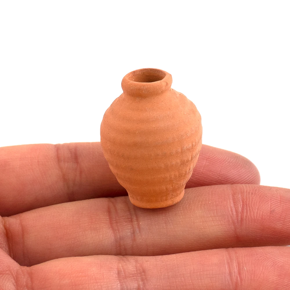1/12 Dollhouse Miniature Accessories Mini Ceramic Flowerpot Simulation Furniture Vase for Doll House Decoration