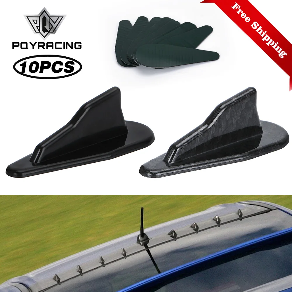 Car Roof Fin Car Spoiler Universal Tuning Roof Diffuser Shark Fins Spoiler Wing Kit Air Vortex Generator Carbon Fiber 10 PCS