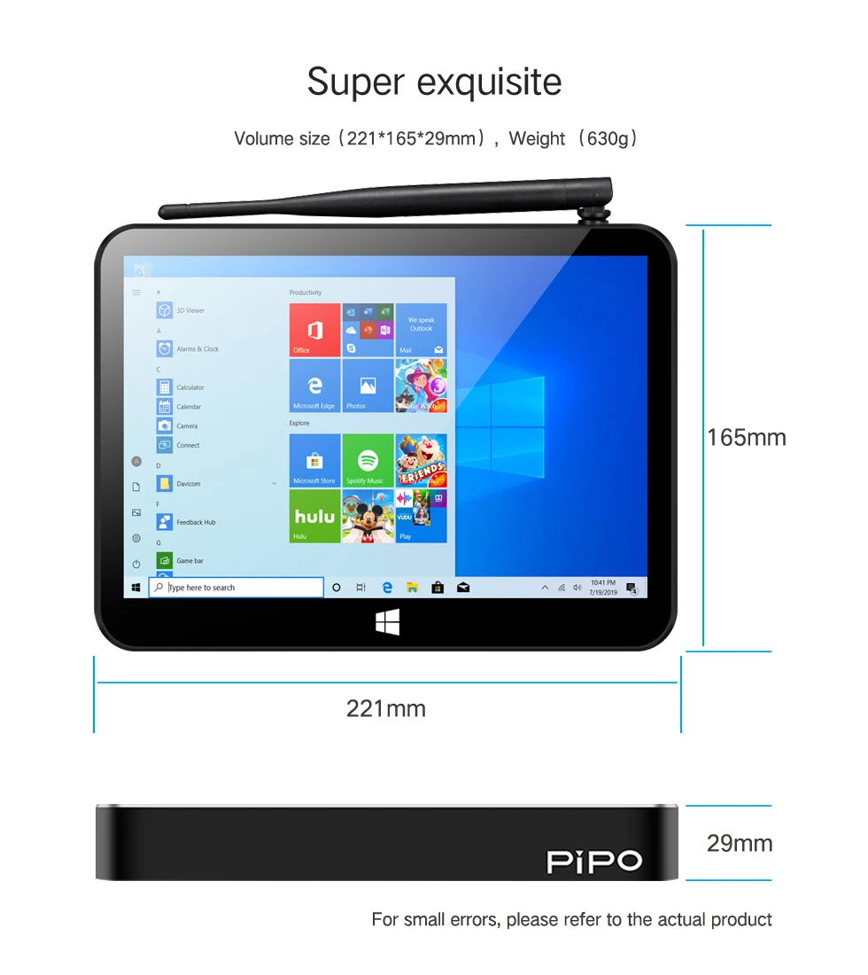 X11 Mini PC J4005 J4105 9inch 1920*1280 Win11 Win10 H9F Tablet PC 4G Ram 64G Rom TV Box BT5.0 Wifi5 RJ45 BT Pipo Mini Desktop