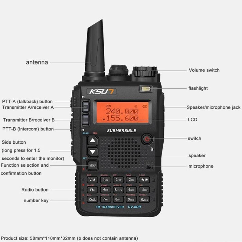 Imagem -05 - Long Range Walkie Talkie para Caça e Equipamentos Antenas de Comunicação Transceiver Sdr Radio fm Frequency Scanner 10w