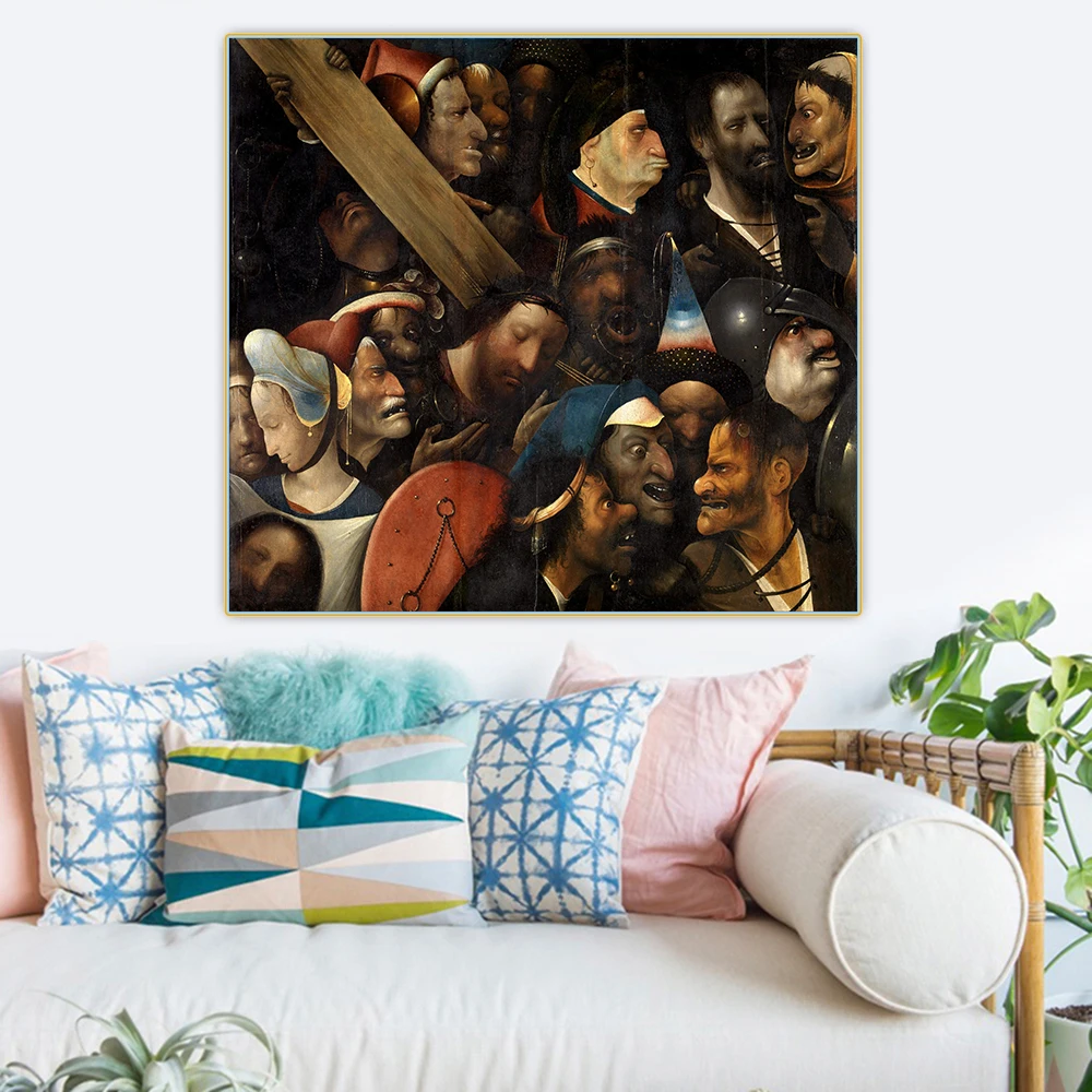 Citon Hieronymus Bosch《Christ Carrying the Cross》Canvas Art Oil Painting Artwork Poster Picture Wall Background Decoration