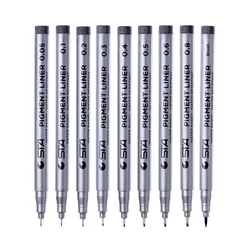 1pcs Water Based Brush Markers Different Size Pigment Liner Triangular Fineliner Pens for Art Supplies Stationery