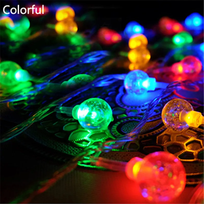 10/20/40/80Leds Battery Box LED Garlands Gypsophila Bubble Ball Fairy String Lights Xmas Party Home Garden Christmas Tree Decor