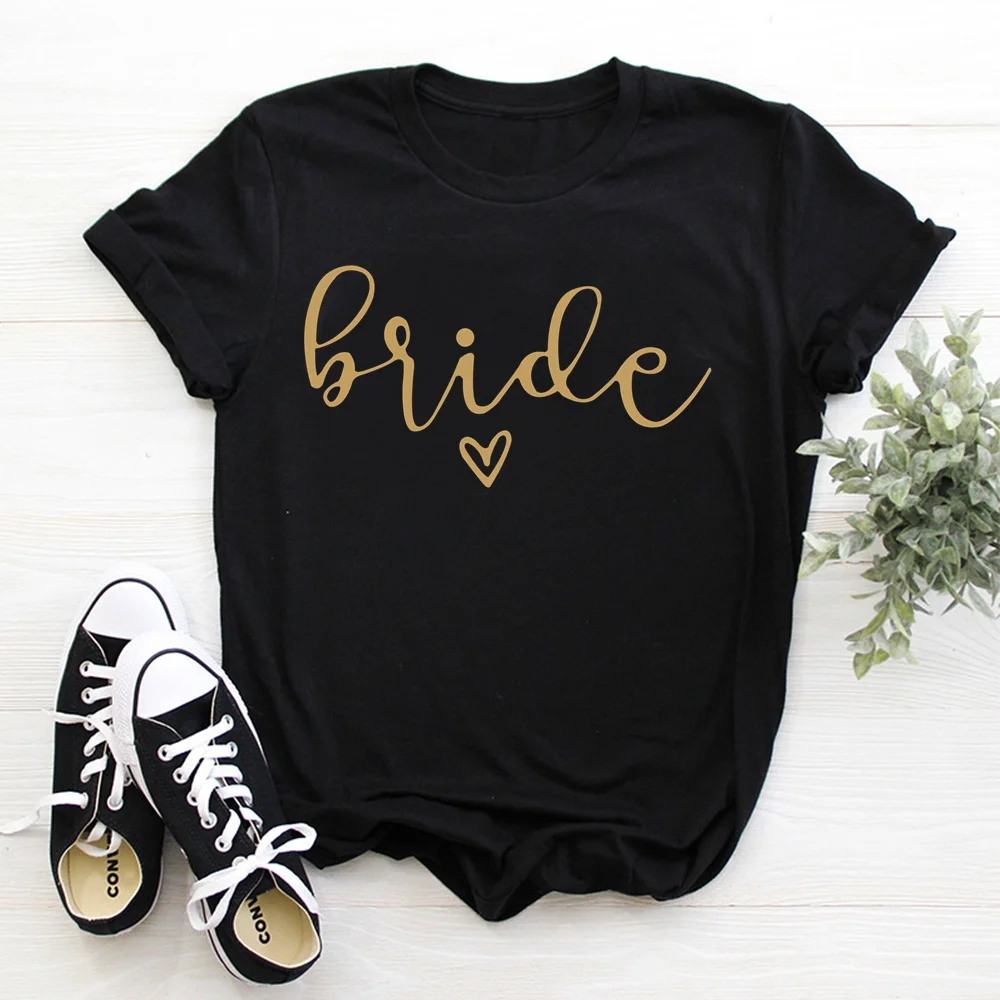 Bachelorette takım gelin T Shirt düğün parti T-shirt T-shirt Cato kadın kısa kadınlar Tops