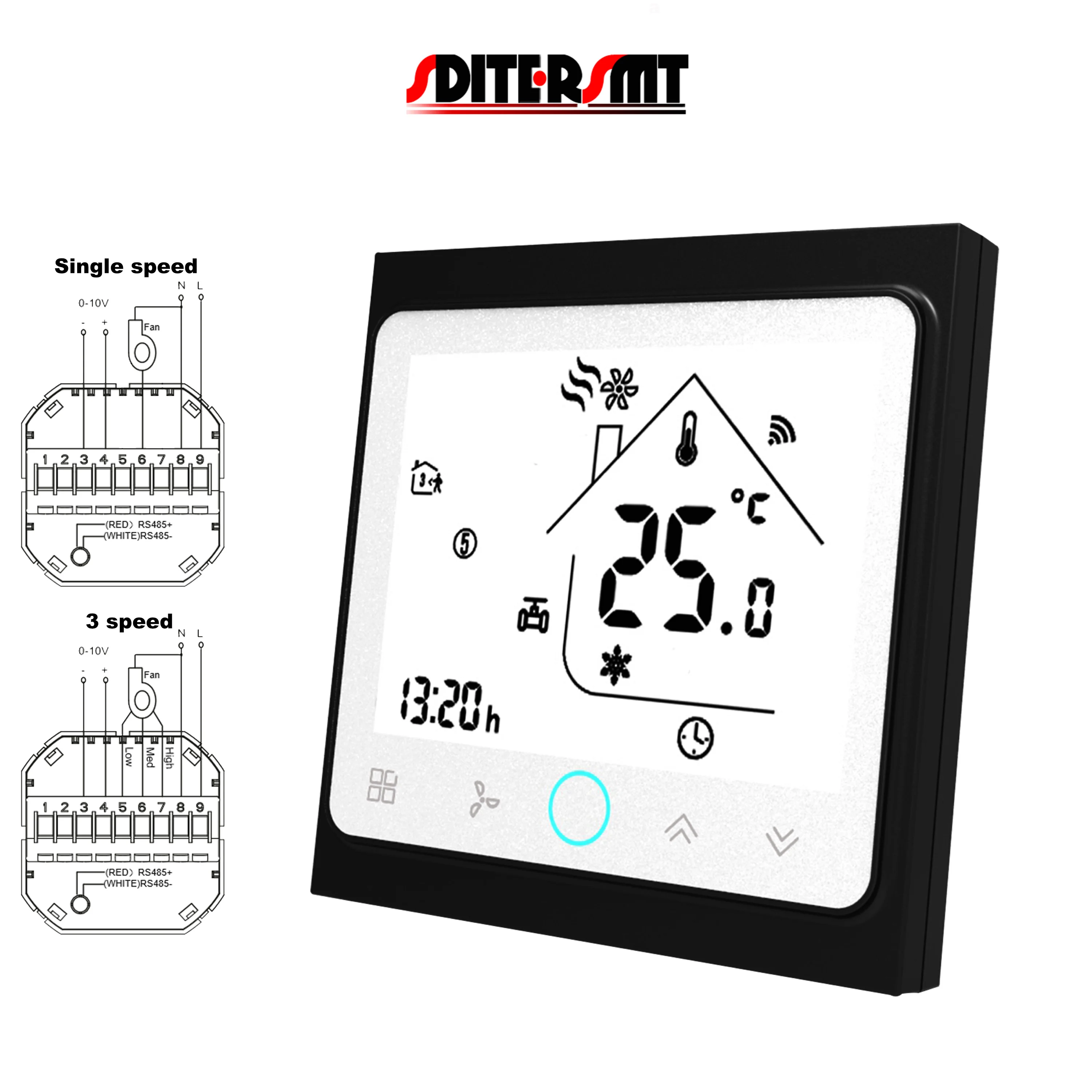 Termostato de calor proporcional, 24v 95-240v, rs485 0-10v válvula de calor para 1, 3 ou 3 engrenagens de controle de temperatura aplicável, transformação