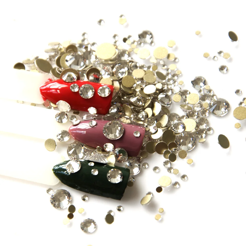 Sample NON hotfix Rhinestones Clear Crystal SS16 SS20 SS30 Czech Glass Gems Strass Flatback Nail Art Garment Decorations