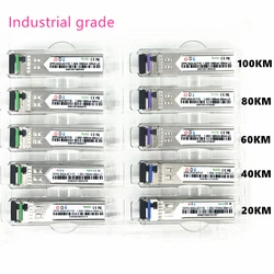 Lc sfp qualidade industrial de fibra óptica-40 ~ + 80 celsius 1.25g2 0/60/80/100km 1310/1490/1550nm, compatível com mikrotik po