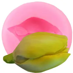 Flower Tulip Silicone Mold DIY Rose Bud Fondant Cake Decorating Tools Cupcake Topper Candy Clay Chocolate Gumpaste Moulds
