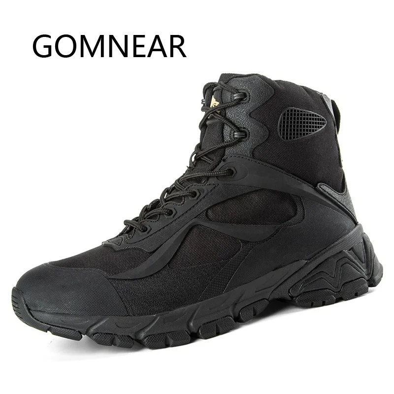 GOMNEAR Mannen Militaire Tactische Laarzen Outdoor Winter Wandelschoenen Tactische Camping Schoenen Bergbeklimmen Rubber Jacht Laarzen