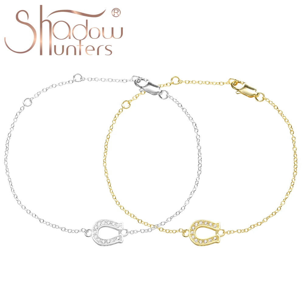 

Сумеречные реальные 925 стерлингового серебра женский браслет-цепочка с Хрустальная Подкова U шарм Высокое качество Свадебные ювелирные изделия (Япония)