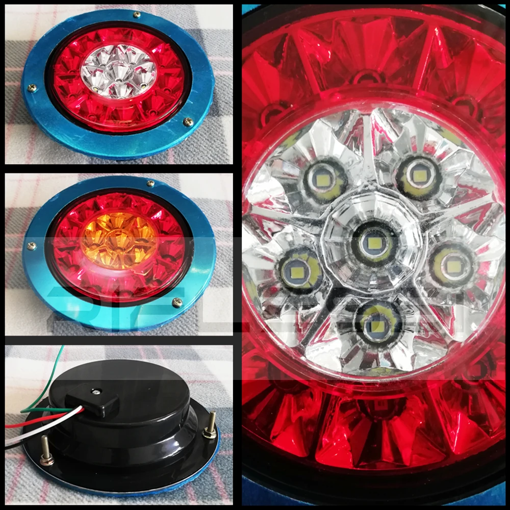 Luces traseras para remolque de carga, piezas de repuesto para camión, caravana, RV, faro trasero, rojo, blanco, ámbar, 12V, 24V, 2 unidades