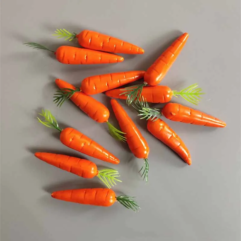 25Pcs Artificial Carrots Ornament Vegetables Home Kitchen Mini Carrots Photo Props for DIY Craft Easter Party Decorations