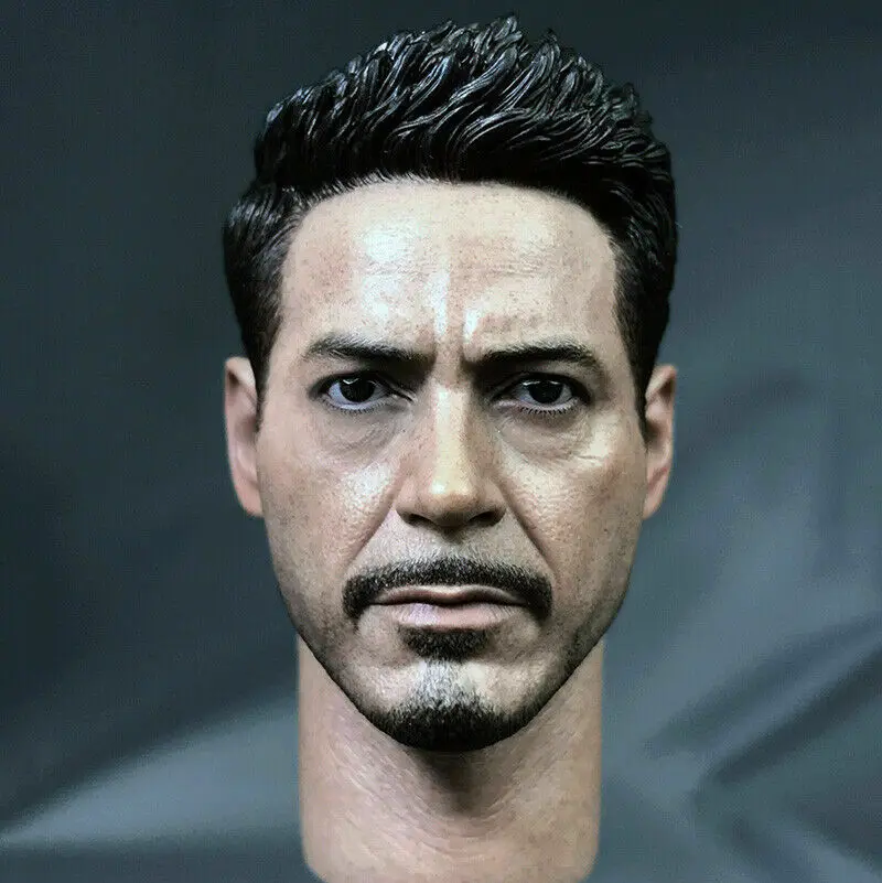 

1/6 Scale Iron Man Tony Head Sculpt Carving fit 12'' male Figure Toy Soldiers' Carving Model Sculpture Star