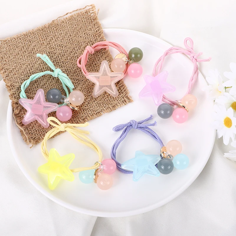 1PCS Lovely Star Balls Elastic Hair Bands For Girls Handmade Creativity Headband Scrunchy Kids Hair Accessories For Women