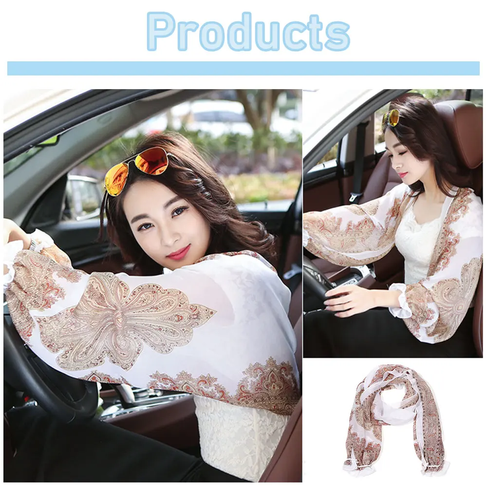 1PC Women Summer Anti-UV Arm Protection Sleeves Chiffon Shawl Cool Thin Sleeves Outdoor Driving/Cycling Sun Protection Clothing