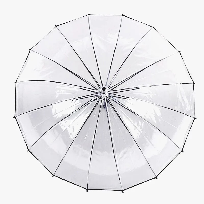 High Quality Kids Umbrella Transparent Big Long Handle Umbrella Male Female Rain Fashion Solid Automatic Creative Rainy Clear