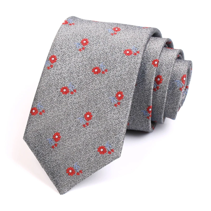 

Men's 7CM Sunflower Jacquard Nack Tie High Quality Gentleman Fashion Formal Tie For Men Business Suit Work Necktie With Gift Box