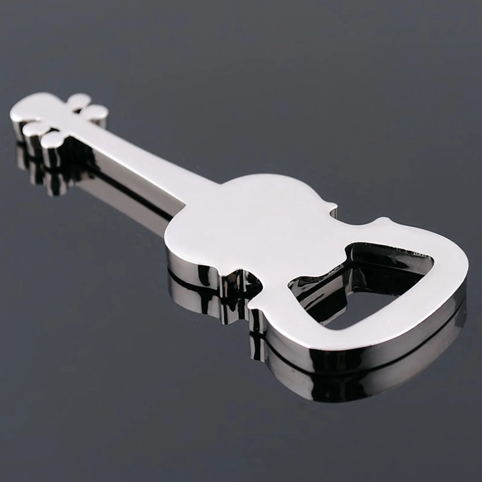 Music Lover Gift Guitar Shape Pendant KeyChains Mans Beer Bottle Opener Male Key Chains Jewellry Car Bag Keyring Rings Holder