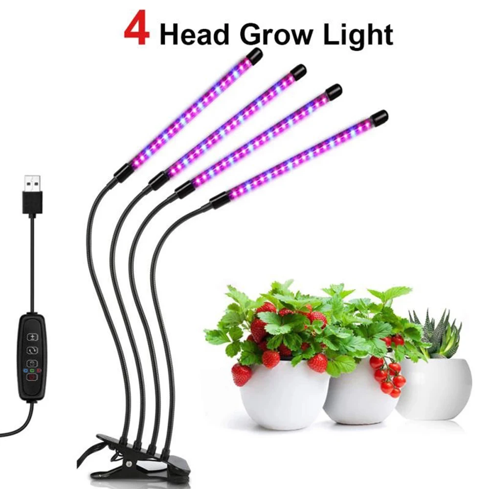 Red Blu-ray 40W 245mm， USB Plant Growth Lamp, Floor Support, Multifunctional Indoor Fleshy Flower and Vegetable Supplement Light