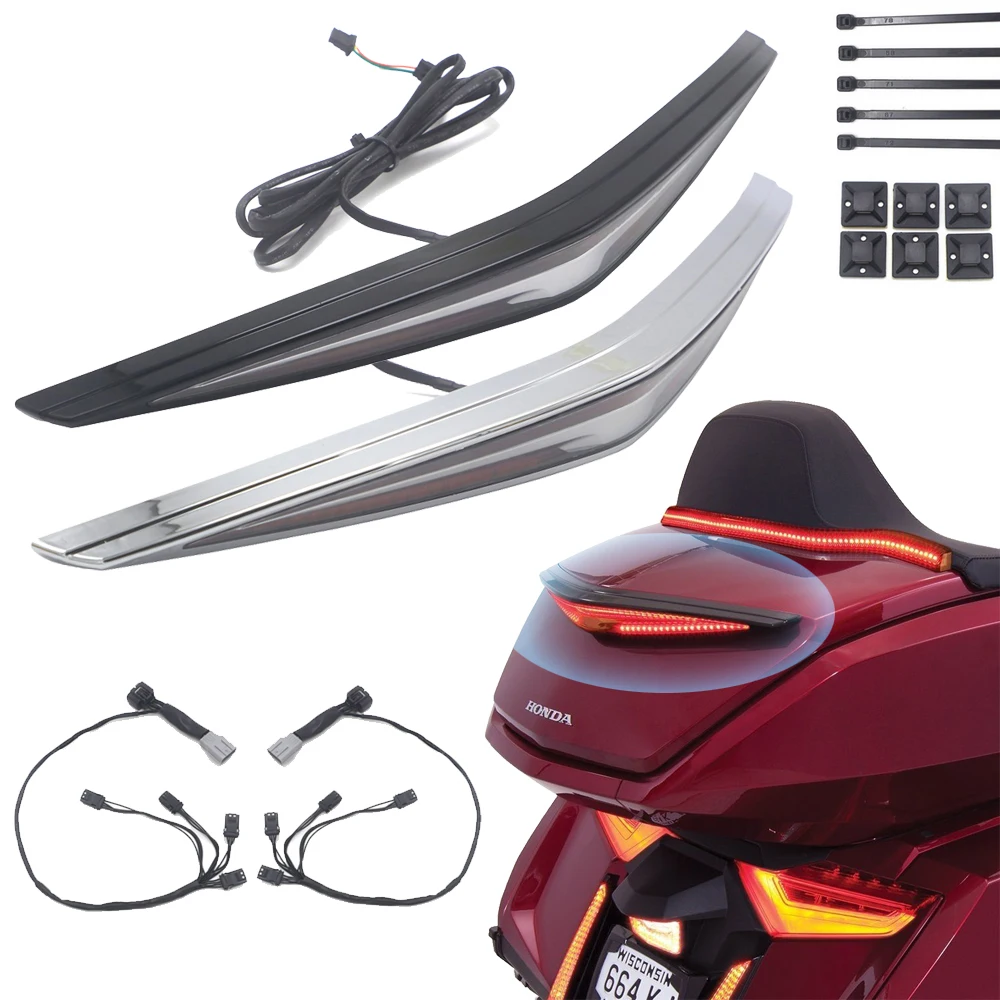 

Motorcycle ABS Trunk Spoiler LED Red Rear Brake Light Turn Signal For Honda Goldwing GL1800 F6B 2018-2020 2020 2019