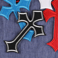 Cross Iron On Patches for Clothes Embroidery jeans Applique Sewing Supplies Decorative Handmade Badges Sticker /Stripes