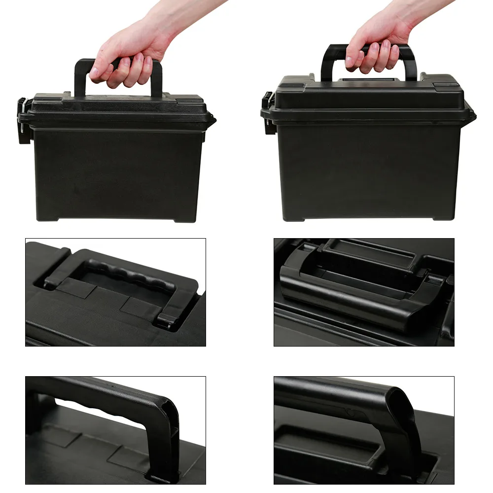 Tactical Ammo Box High Strength Safety Box Weapon Safe Storage Crate w/ 12Pcs Magazine Marking Band Sticker for 7.62x39 5.56Nato