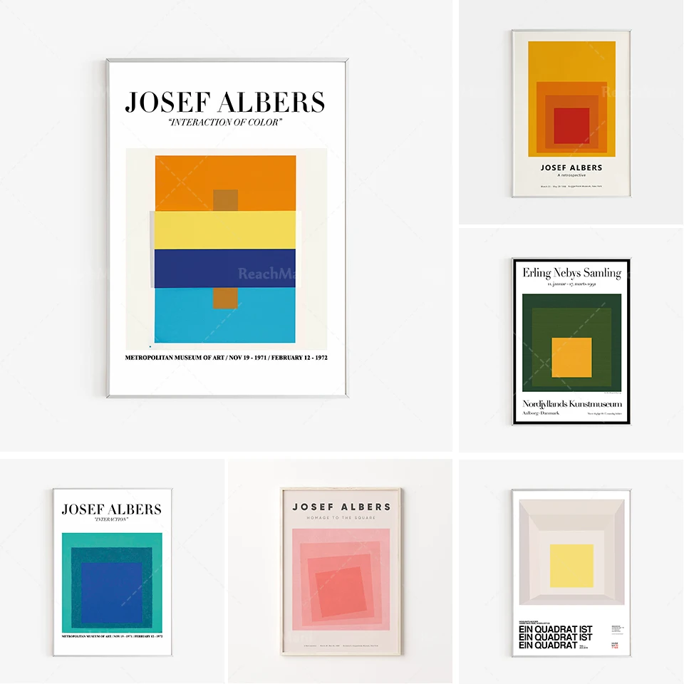 

Josef Albers hyllar den fyrkantiga färgaffischen