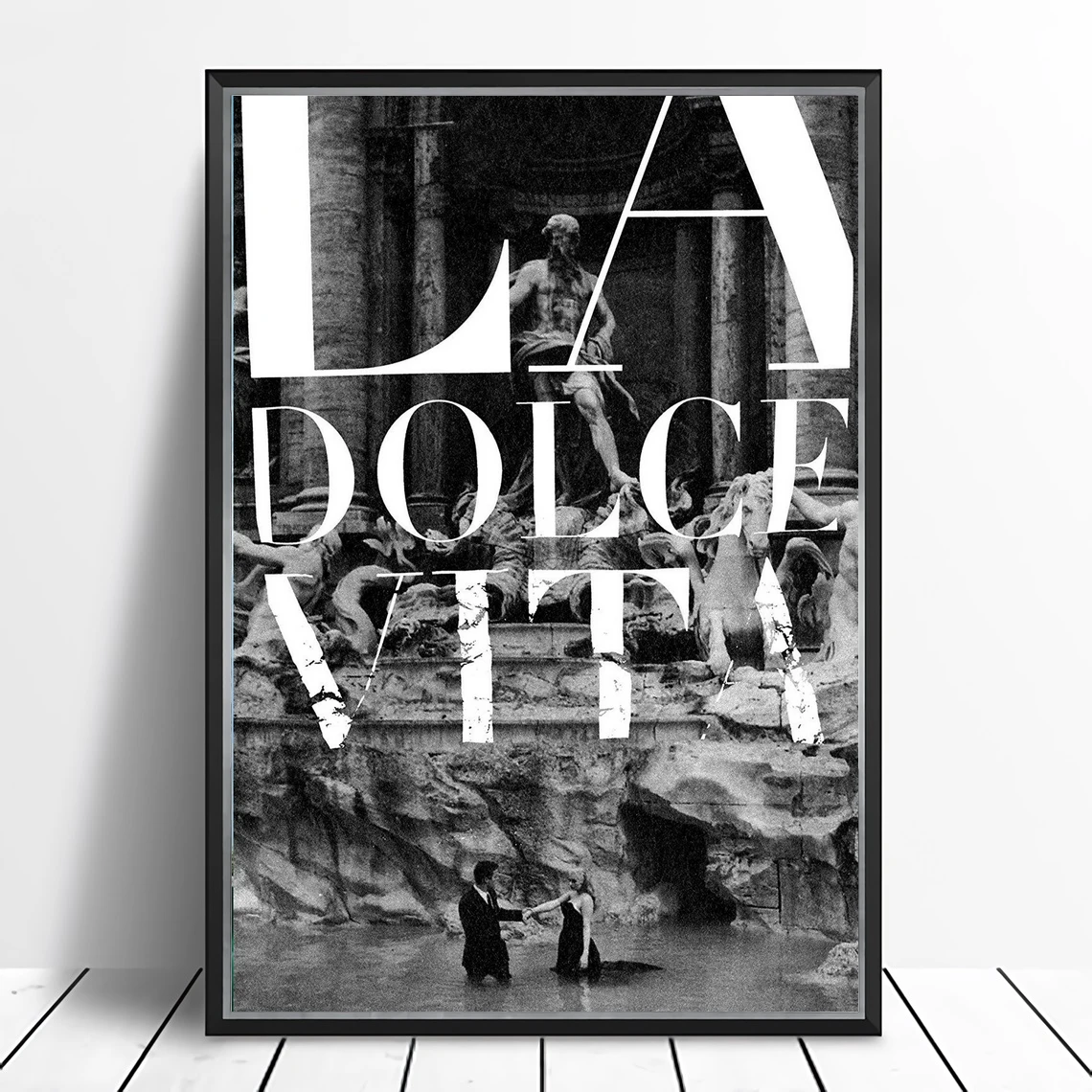 La Dolce Vita (1960) Poster Comedy-Drama Film Wall Decor Print Marcello Mastroianni Anita Ekberg Art Gift