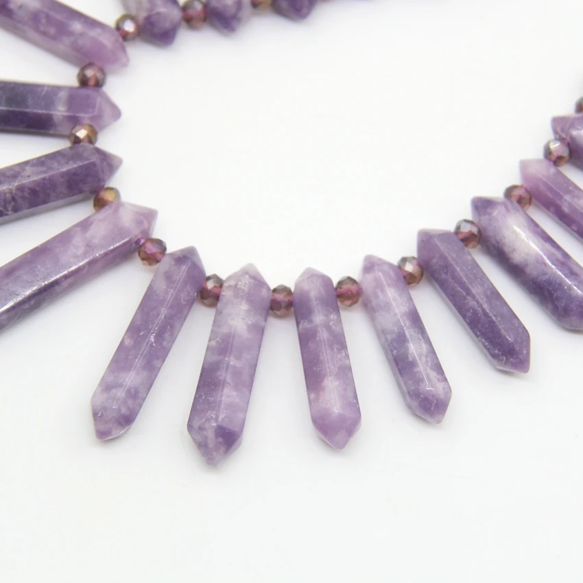 Natural Purple Charoite Stone Graduated Point Loose Pendant,Top Drilled  Double Point Beads Earring Pendants Healing Jewelry