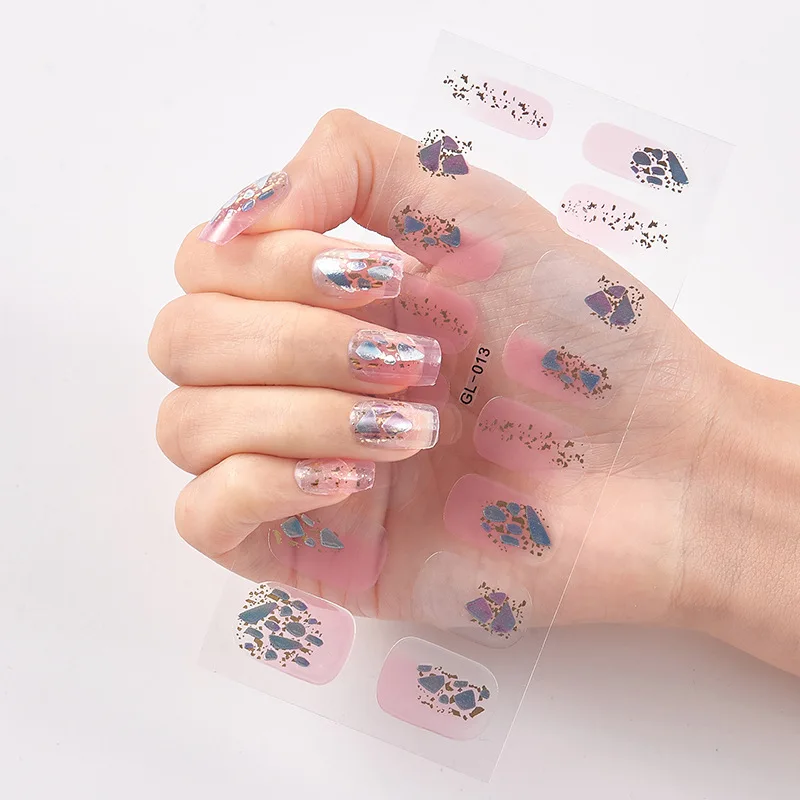 

16 Tips/Sheet Lucency Solid And Patterned Nails Creative Designer Nail Decals Nails Art Decoration Nailart Nail Tape Adesivos