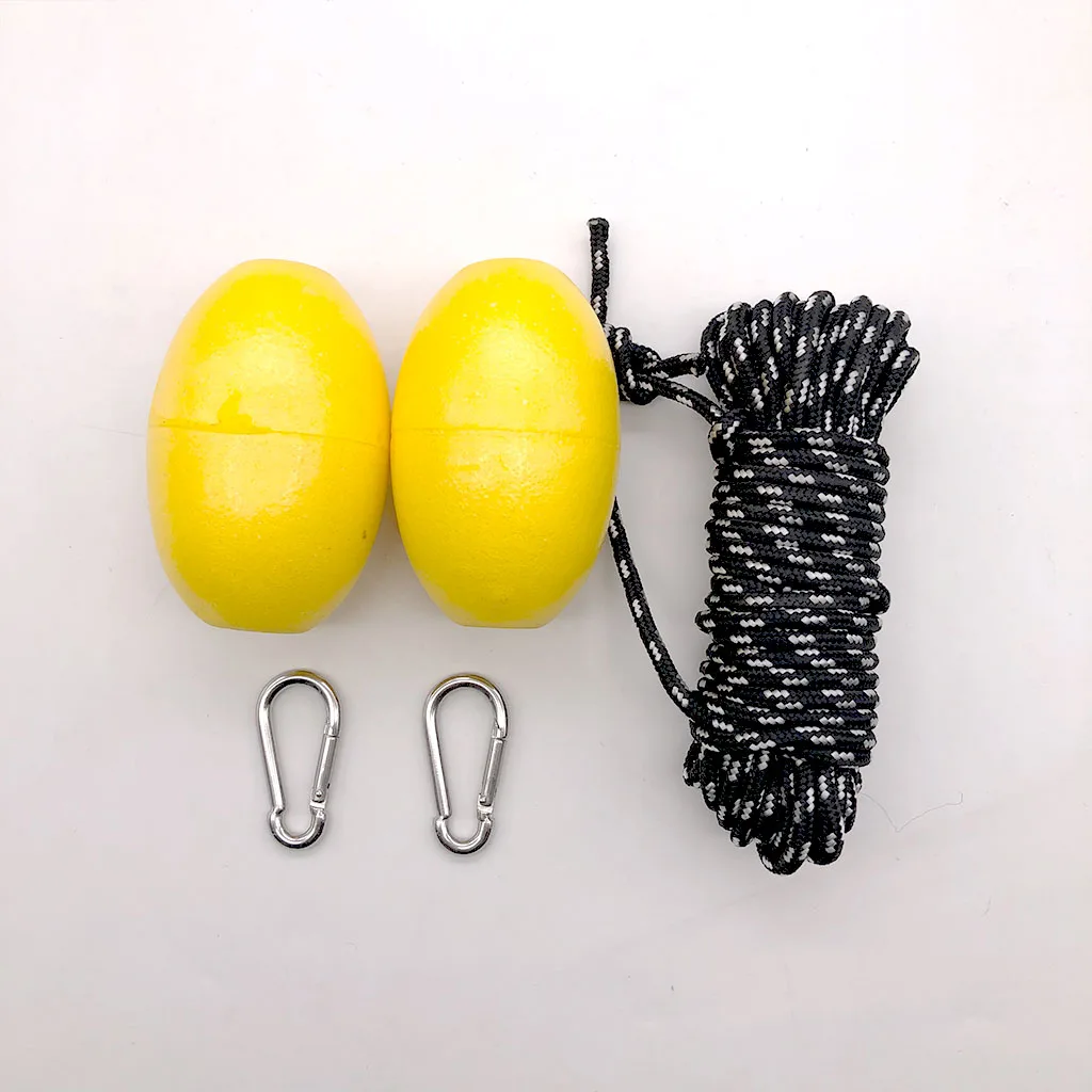 High Strength 9m Kayak Tow Rope Boating Floating Throw Anchor Line with Dual Floats End Clips Kayak Safety Gear Accessories