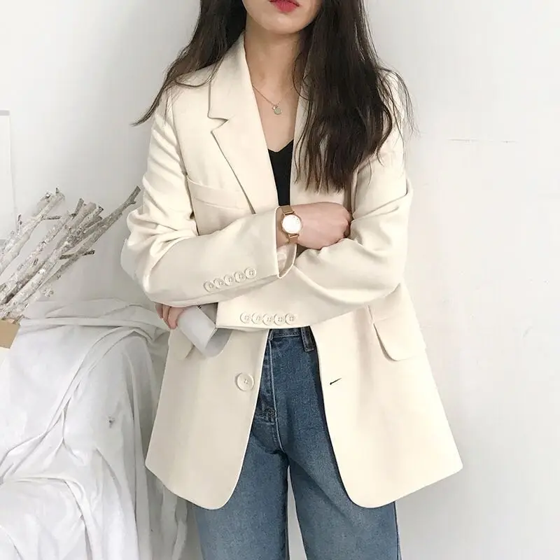 

Women's Autumn Coat Office Lady Elegant Suit Jacket Business Women Single Breasted Outwear Full Sleeve Blazer Female Tops