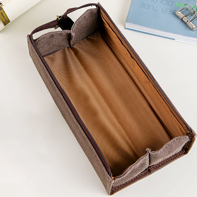 KOKUYO A Little Special Pen Case Folio Large Opening Simple Canvas Student Large-capacity Ins Stationery Bag