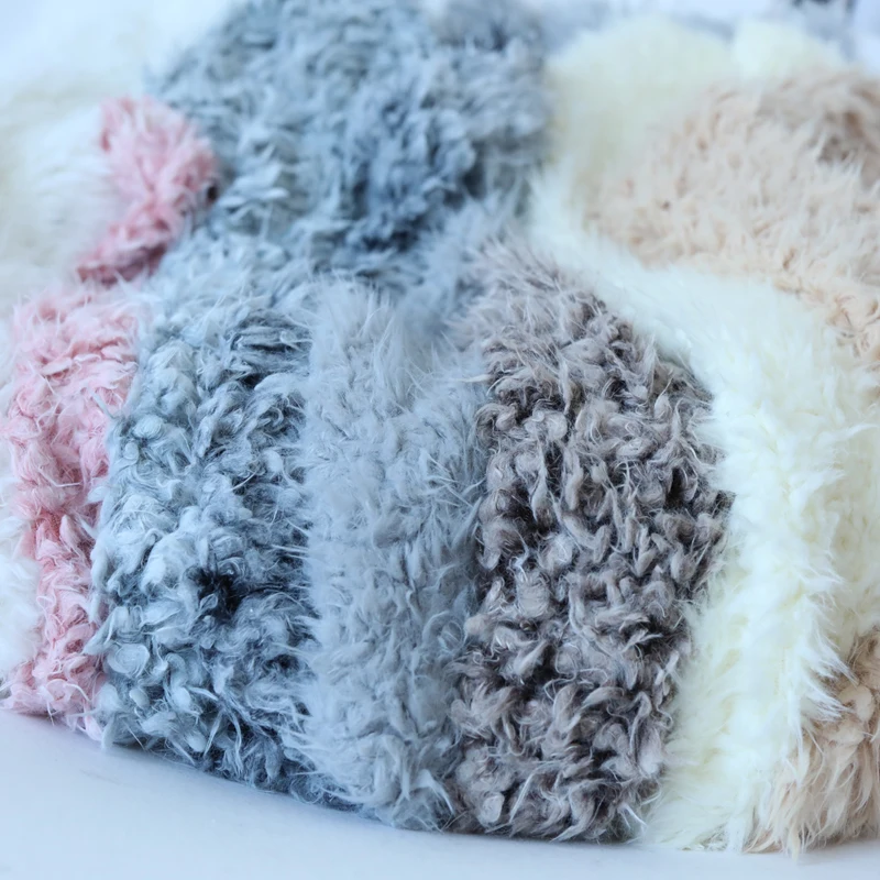 New Curly Flokati Faux Fur Fabric Prop Layer for Newborn Photography Props Bowl Stuffer Mat Basket Filler Blanket Plush Baby Fur