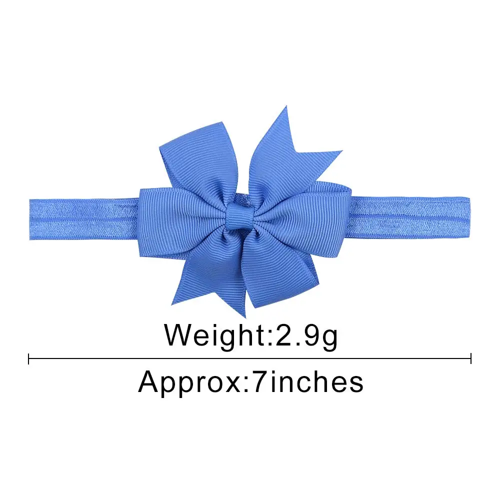 20 Colors 1Pieces Baby Girls Grosgrain Ribbon Bow Hair Band For Newborns Young Children 7.62 CM Hair Band Kids Hair Accessories