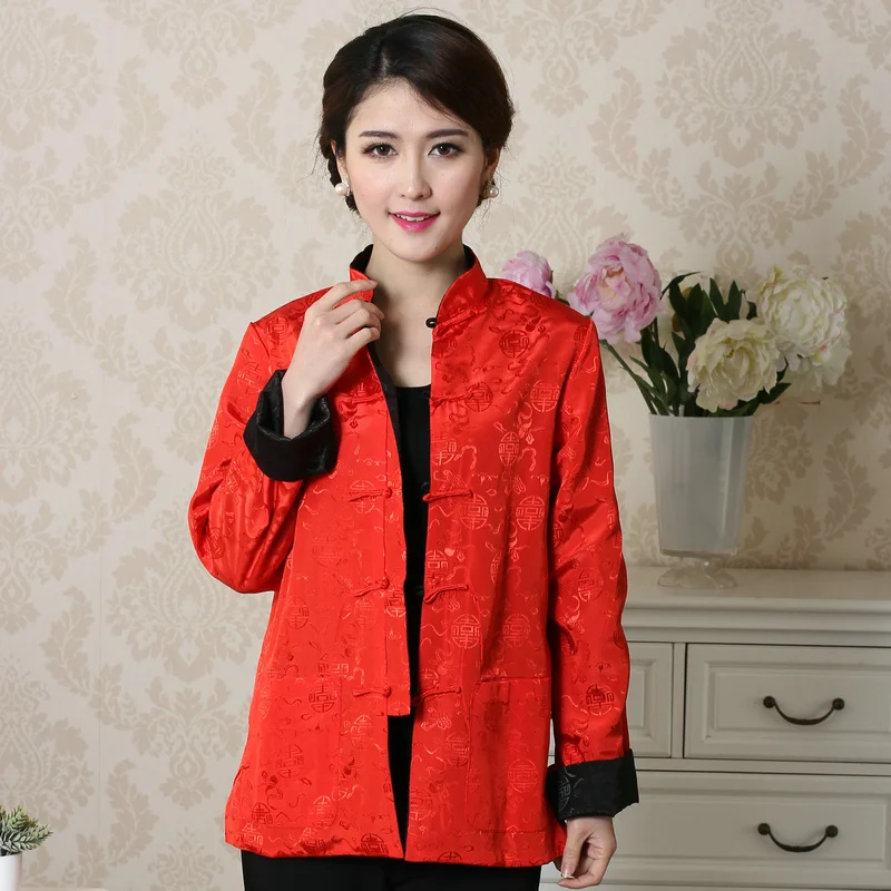 Doppel-konfrontiert Frauen Casual Mantel Herbst Winter Neue Mandarin Kragen Chinesischen Kung Fu Jacke Mantel Weibliche Chinesische Partei Mantel