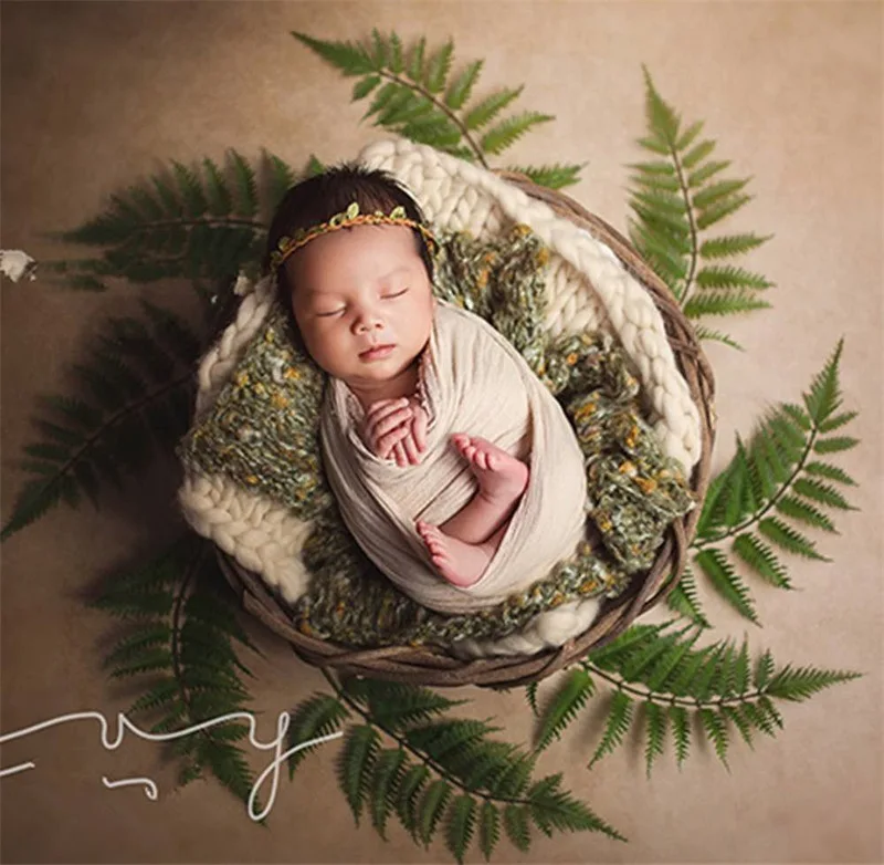 Newborn Photography Props for Baby Handmade Rattan Retro Posing Cribs Bed Studio Accessories Shoots Infant Photo Props