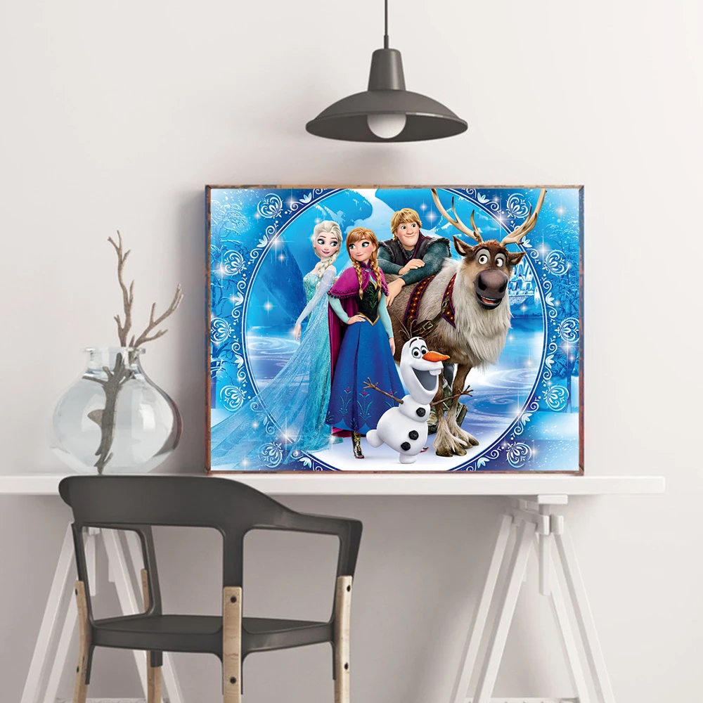 Disney Frozen Elsa Anna 5D DIY Diamond Painting Cross Stitch Full Square/Round Diamond Embroidery Mosaic Home Decor