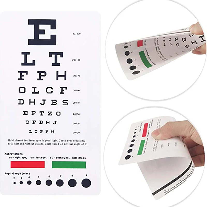 1pc PVC Standardized Eye Chart Visual Testing Chart for Hospital Home 18.5x9.8cm image 4