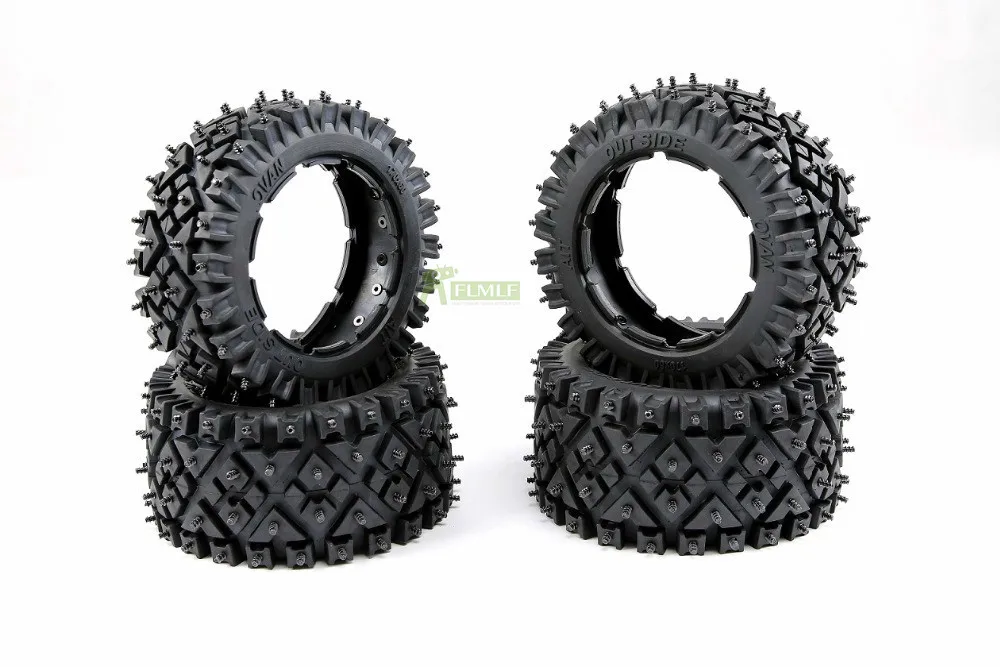 

All Terrain Nail Tire Front and Rear Tire Skin Set Fit for 1/5 HPI ROVAN KM BAJA 5B SS