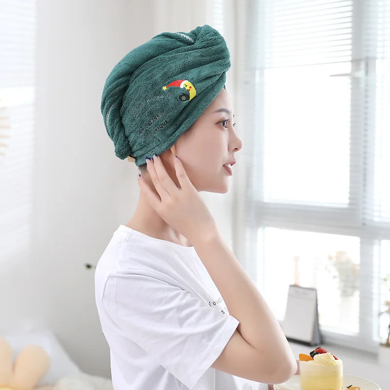 1 Pcs Microfiber Hair Turban Shower Cap Quickly Dry Hair Shower Hat Wrapped Towel Bathing Cap Bathroom Accessories