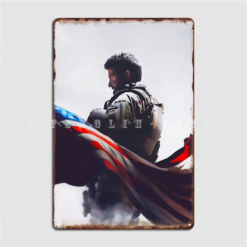 

American Sniper Metal Sign Wall Designing Cinema Living Room Plaques Tin Sign Posters