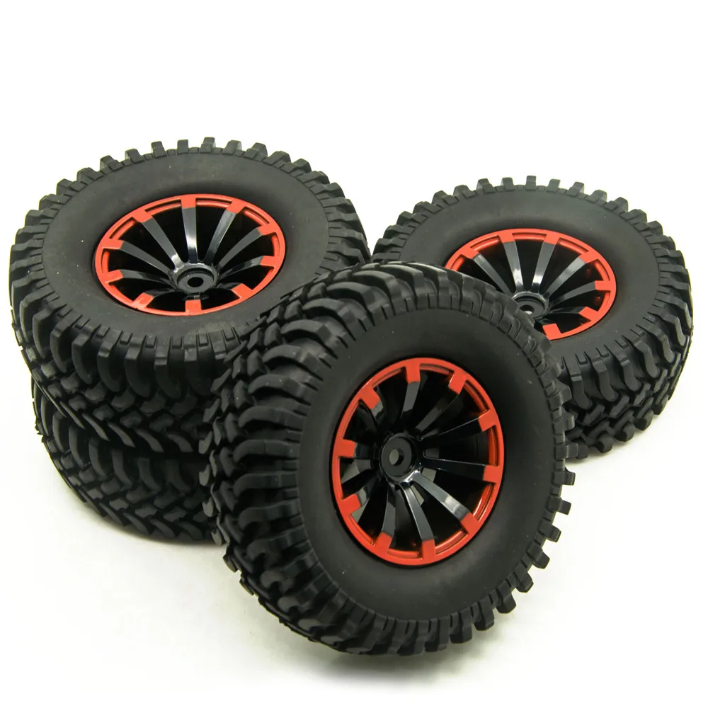 YEAHRUN 4 szt. 1,9-calowe plastikowe felgi z oponami o średnicy 100 mm do Axial SCX10 D90 1/10 RC Climbing Crawler Car Truck Parts