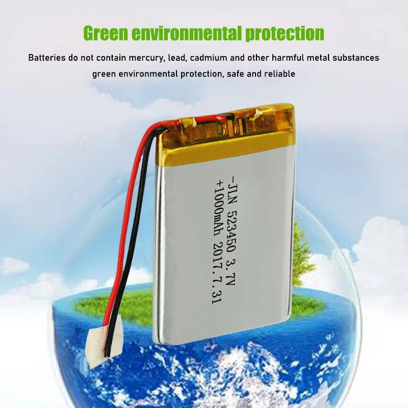 1000mAh 3.7V 523450 batteria ricaricabile ai polimeri di litio batteria agli ioni di litio per GPS Smart Phone DVD MP3 MP4 MP5 lampada a Led Lipo cell