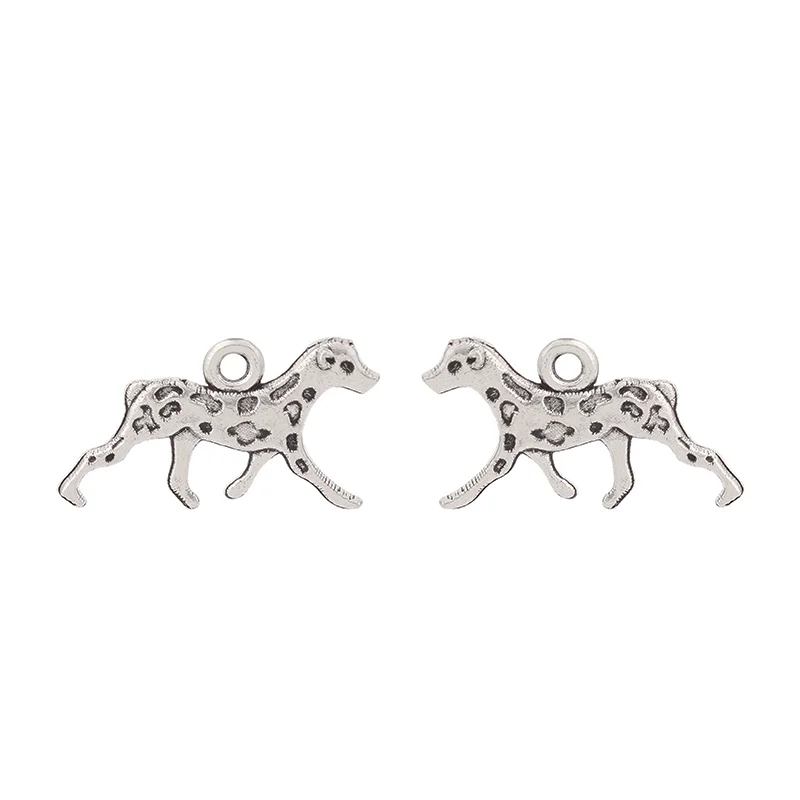 10 x Tibetan Silver Animal Dog Dalmatians Charms Pendants for DIY Necklace Jewelry Making Findings Accessories 22x13mm