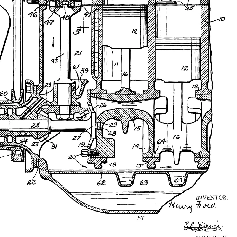 Internal Combustion Engine Patent Canvas Prints Train Artwork Wall Art Poster Room Decor Blueprint Painting Gift Wall Decoration